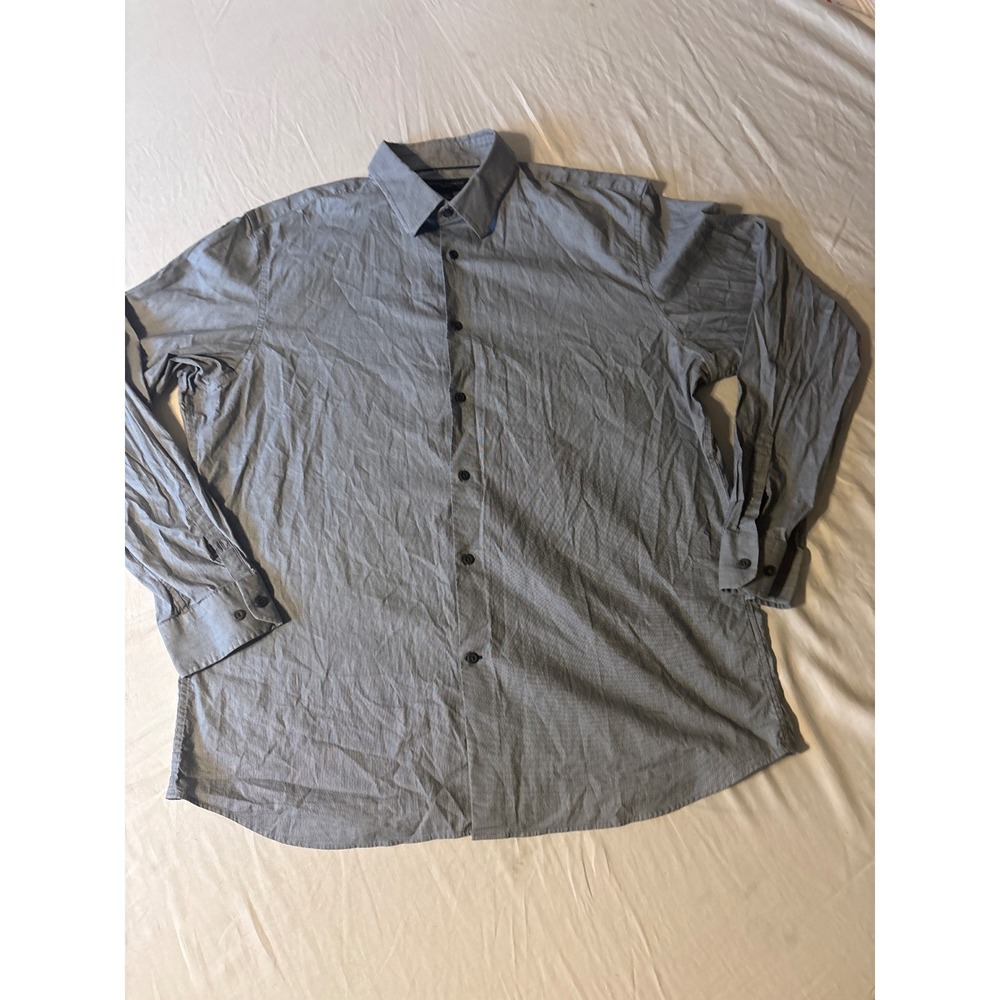 Banana Republic Button Down Shirt Mens XL Blue Long Sleeve Micro-check
